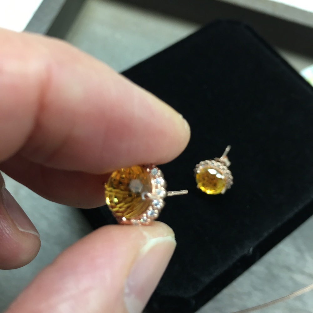 Certified Natural Citrine Solid Silver 4 Piece Set - Picture 9 of 16